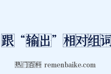 跟“输出”相对组词是什么意思的图片